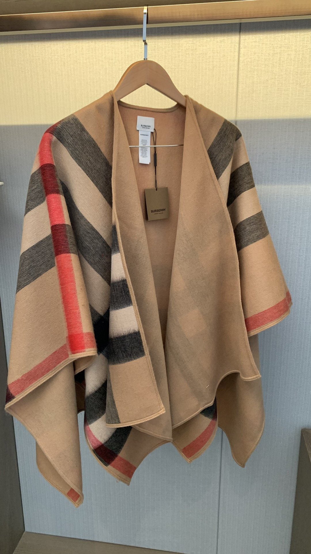 Burberry Checked Border Poncho Cape — hero