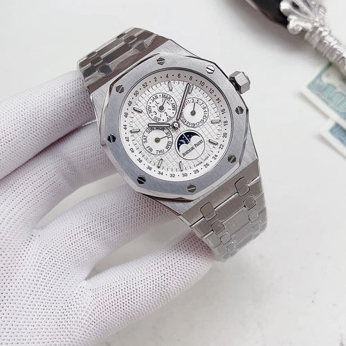 Audemars Piguet White Dial Silver Bracelet Watch — hero