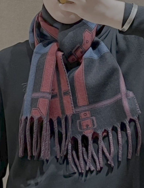 Burberry Geometric Fringed Scarf — model